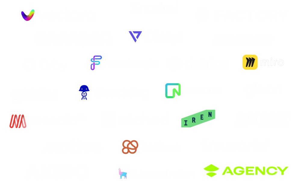 Logos of top AI companies whose founders attend